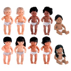 Miniland Multi-Ethnic Dolls, 15 Inches, Set of 10 2134873