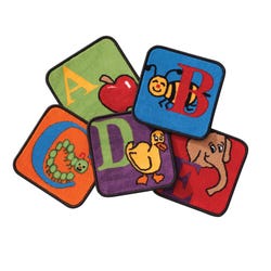 Image for Carpets for Kids KID$Value PLUS Reading by the Book Seating Carpet, Squares, 12 x 12 Inches, Set of 26, Multicolored from School Specialty