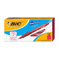 Image for BIC Gel-ocity Retractable Roller Gel Pens, Medium Tip, Red, Pack of 12 from School Specialty