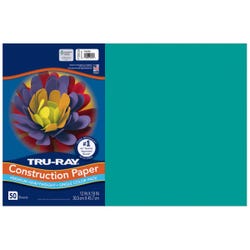 Image for Tru-Ray Sulphite Construction Paper, 12 x 18 Inches, Turquoise, 50 Sheets from School Specialty
