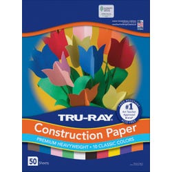 Tru-Ray Sulphite Construction Paper, 9 x 12 Inches, Assorted Colors, 50 Sheets Item Number 054054