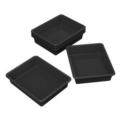 Image for School Smart Storage Tray, Letter Size, 10-3/4 x 13-1/4 x 3 Inches, Black, Pack of 5 from School Specialty