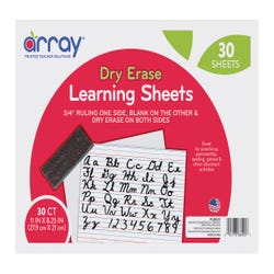 Image for Array Dry Erase Two-Sided Learning Sheets, Non-Adhesive, 11 x 8-1/4 Inches, White, Pack of 30 from School Specialty