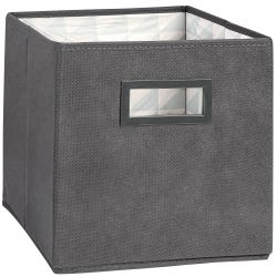 Image for Collapsible Fabric Bin With Handles, 11 Inches, Grey from School Specialty