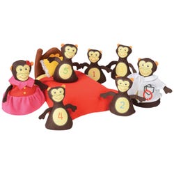 Image for Marvel Education Co Monkeys Jumping on the Bed Puppets and Props, Set of 8 from School Specialty