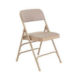 Image for National Public Seating 2300 Premium Folding Chair, Café Beige Fabric, Beige Frame, Set of 4 from School Specialty