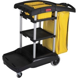Image for Rubbermaid High Capacity Cleaning Cart, 21-3/4 x 49-3/4 x 38-1/4 Inches, 32 - 55 gal, Plastic, Aluminum, Black from School Specialty