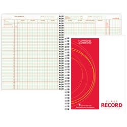 Image for Hammond & Stephens 0633 P Wire-O Bound Class Record Book, 8-1/2 X 11 Inches, 40 Students, 8 Subjects, 9/10 Week, Green/Red from School Specialty