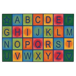 Carpets for Kids KID$Value Simple Alphabet Blocks Rug, 3 Feet x 4 Feet 6 Inches, Rectangle, Multicolored, Item Number 1481832