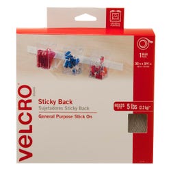 Image for VELCRO Brand Hook and Loop Sticky Back Tape Roll, 30 Feet x 3/4 Inch, White from School Specialty