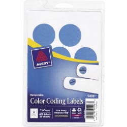 Image for Avery Printable Color Coding Labels, 1-1/4 Inch Diameter, Light Blue, Pack of 400 from School Specialty