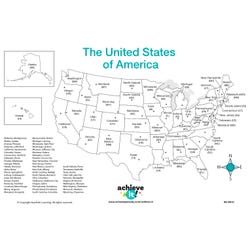 Image for Achieve It! US Map Mats, Set Of 10 from School Specialty