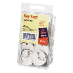 Image for Avery Round Key Tag with Metal Rim, 1-1/4 Inches, White, Pack of 50 from School Specialty