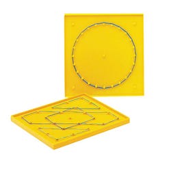 Image for School Smart Geoboard with Rubber Bands, Double Sided, 6 x 6 Inches, Yellow from School Specialty
