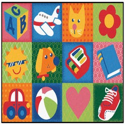 Image for Carpets for Kids KID$Value Toddler Fun Squares Carpet, 4 x 6 Feet, Rectangle, Multicolored from School Specialty