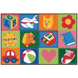 Carpets for Kids KID$Value Toddler Fun Squares Rug, 4 x 6 Feet, Rectangle, Multicolored, Item Number 1568091