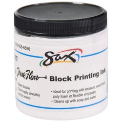 Image for Sax Water Soluble Block Printing Ink, 8 Ounce Jar, White from School Specialty