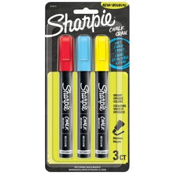 Image for Sharpie Wet Erase Chalk Markers, Assorted Primary Colors, Set of 3 from School Specialty