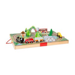 Image for Melissa & Doug Take-Along Railroad, 17 Wooden Pieces from School Specialty
