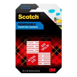 Image for Scotch Removable Mounting Square, 1 L x 1 W in, Gray, Pack of 16 from School Specialty