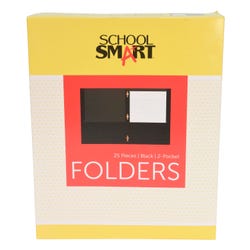 Image for School Smart 2-Pocket Folders with Fasteners, Black, Pack of 25 from School Specialty