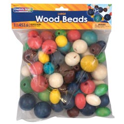 Image for Creativity Street Large Wood Beads, Assorted Colors and Sizes, 1 Pound from School Specialty