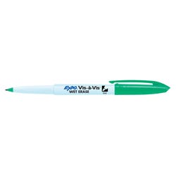 Image for EXPO Vis-A-Vis Non-Fading Odorless Quick-Drying Water Based Wet Erase Marker, Fine Tip, Green, Pack of 12 from School Specialty