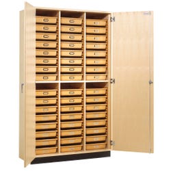 Image for Diversified Spaces Storage Cabinet with 48 Trays, 48 x 22 x 84 Inches, Maple from School Specialty