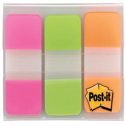 Image for Post-it Tabs, 1 x 1-7/10 Inches, Pink, Green, Orange, 22 Tabs per Color, Pack of 66 from School Specialty