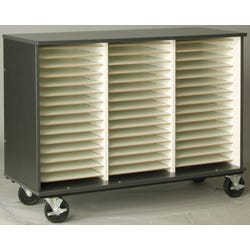 Image for Stevens I.D. Systems 51 Compartment Mobile Folio Cabinet, 48 x 20 x 40 Inches from School Specialty