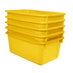 Image for School Smart Storage Tray, 7-7/8 x 12-1/4 x 5-3/8 Inches, Yellow, Pack of 5 from School Specialty