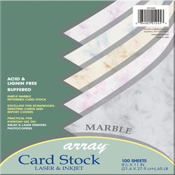 Image for Array Card Stock Paper, 8-1/2 x 11 Inches, Assorted Marble Colors, Pack of 100 from School Specialty