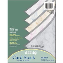 Image for Array Card Stock Paper, 8-1/2 x 11 Inches, Assorted Marble Colors, Pack of 100 from School Specialty