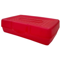 Image for School Smart Plastic Pencil Box, Red Tint from School Specialty