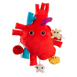 GIANTmicrobes Heart Plush with 4 Mini Cells, Extra Large, 14 Inches, Item Number 1590784