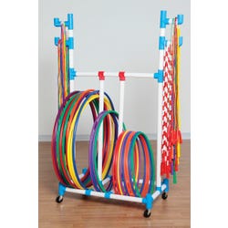 Image for Sportime Hoop-N-Rope Cart, 21 x 48 x 67 Inches, Holds Over 100 Hoops from School Specialty