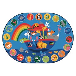 Image for Carpets for Kids KID$Value PLUS Noah's Voyage Circletime Carpet, 6 x 9 Feet, Oval, Multicolored from School Specialty