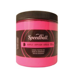 Speedball Acrylic Non-Flammable Screen Printing Ink, 8 oz, Fluorescent Pink Item Number 1483702