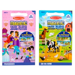 Image for Melissa & Doug Magnetic Take-Along Jigsaw Bundle - Farm/Princesses, 62 Pieces from School Specialty