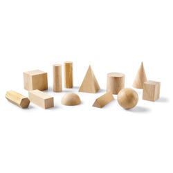 Image for Learning Resources Wooden Geometric Solids, Set of 12 from School Specialty