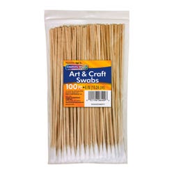 Creativity Street Cotton Art/Craft Swab with Wood Shaft, 6 in, Pack of 100 Item Number 446804