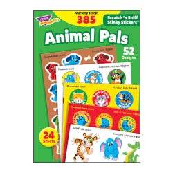 Image for Trend Enterprises Animal Pals Scratch 'N Sniff Stinky Stickers, 52 Designs, 5 Scents, Pack of 385 from School Specialty