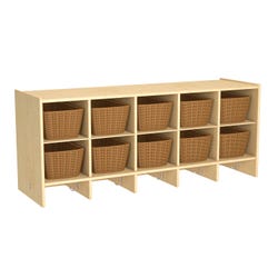 Image for Childcraft Wall Mounted Coat Locker, 10 Cubbies with Baskets, 47-3/4 x 14-1/4 x 19-3/4 Inches from School Specialty