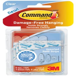 Image for Command Refill Strip, Assorted Size, 1 - 5 lb, Clear, Pack of 16 from School Specialty