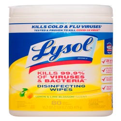 Image for Lysol Disinfecting Wipes, Lemon and Lime Blossom Scent, 80 Wipes from School Specialty