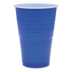 Genuine Joe Disposable Party Cup, 16 Ounces, Blue, Pack of 50, Item Number 1445614