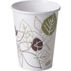 Dixie Foods Pathway Design Hot Cup, 12 oz, Poly-Lined/Paper, White, Pack of 50, Item Number 1406900
