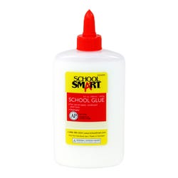 School Smart Washable School Glue, 8 Ounce Bottle, White, Pack of 12 2124033
