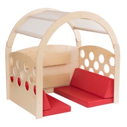 Image for Childcraft Reading Nook, Beige Mesh/Blue Canopy with Red Cushions, 49-1/2 x 37 x 50 Inches from School Specialty