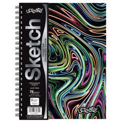 Ucreate Fashion Sketch Book, Neon Abstract, 12 x 9 Inches, 75 Sheets, Item Number 2104374